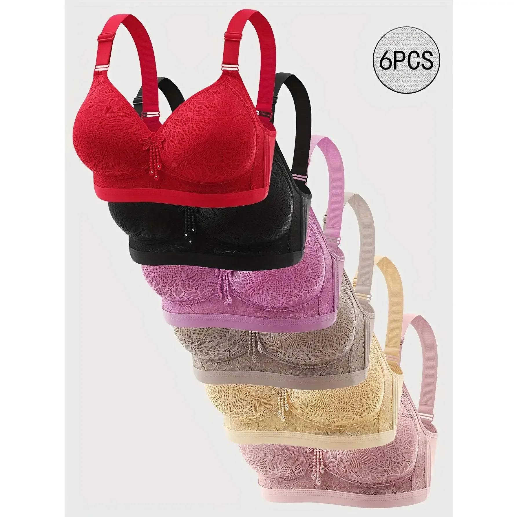 T Shirt Bra Seamless - ชุดชั้นในไร้สายแบบไร้ตะเข็บ EssElegance สำหรับผู้หญิง 6 ชิ้น -